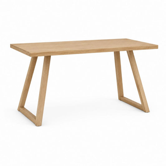 Table à manger rectangulaire en chêne massif naturel 140 x 80 x 75 cm