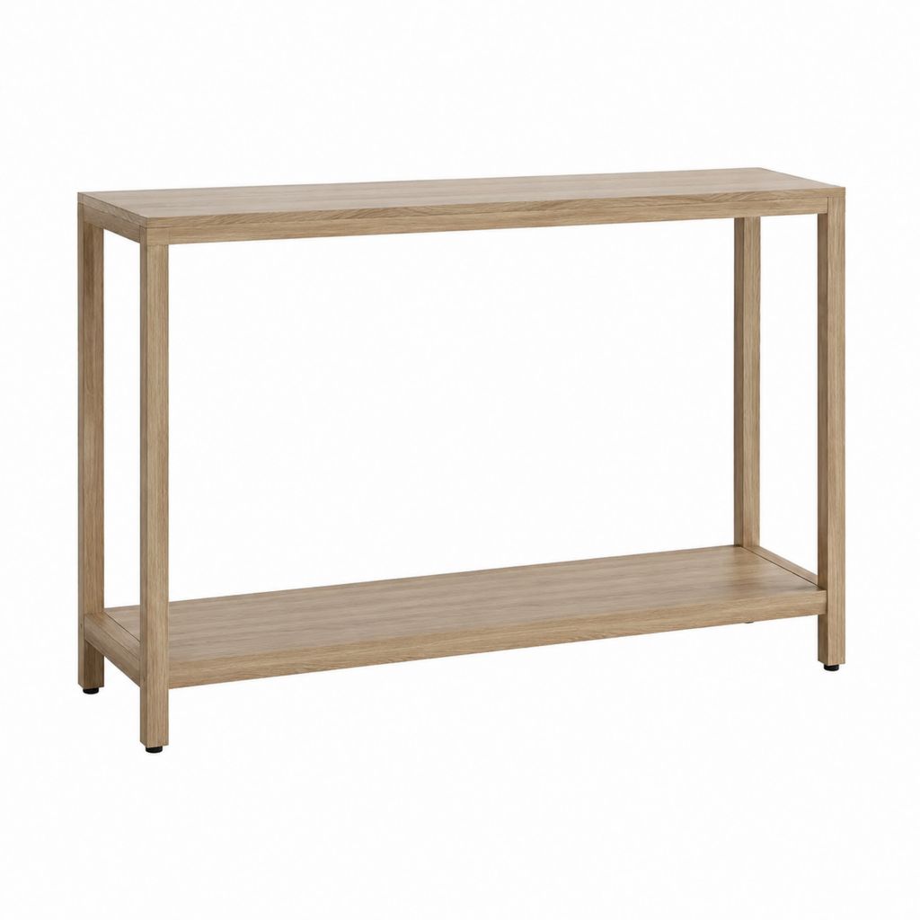 Console d'entrée rectangulaire effet chêne en MDF 120 x 40 x 80 cm