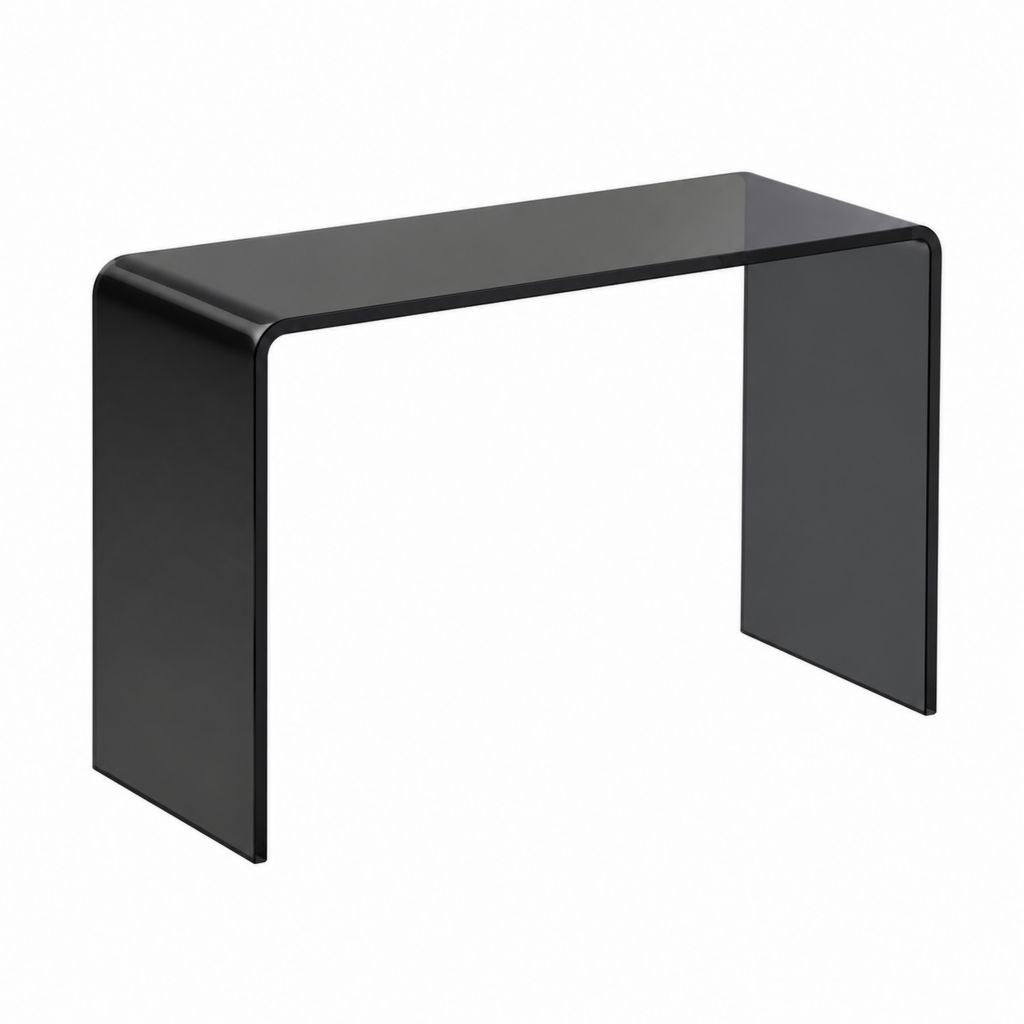 Console d'entrée noire en verre trempé rectangulaire 100 x 35 x 75 cm