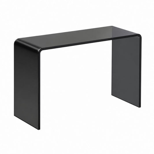 Console d'entrée noire en verre trempé rectangulaire 100 x 35 x 75 cm
